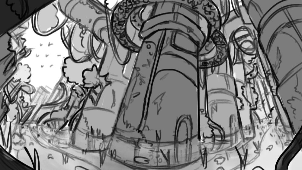 Post Apocalyptic world Concept Art Sketch