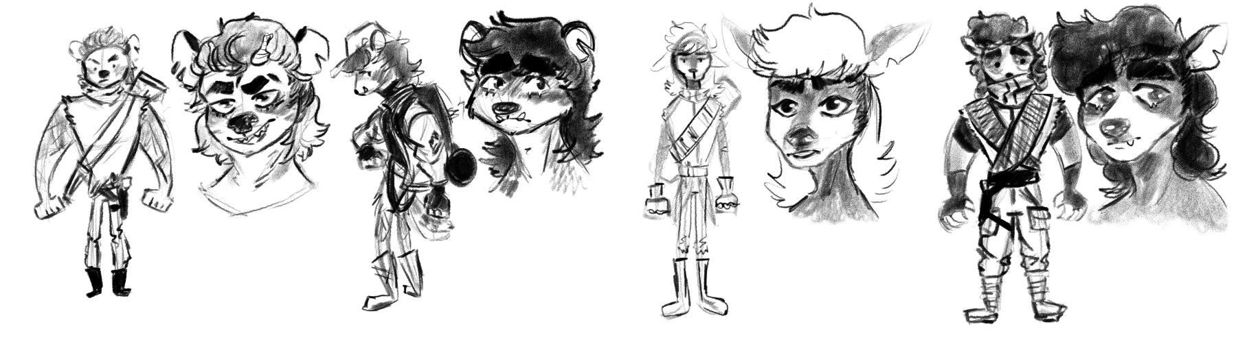 Post Apocalyptic world Main Character Sketches